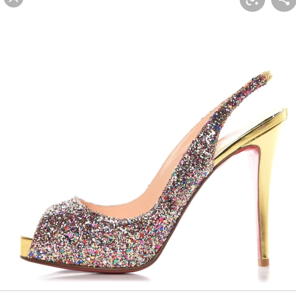 CHRISTIAN LOUBOUTIN prive 120 glitter slingback